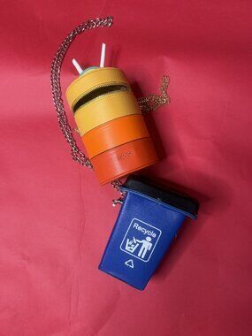 Mini Statement Bag Duo – Coffee Cup + Recycle Crossbody Set ☕♻️